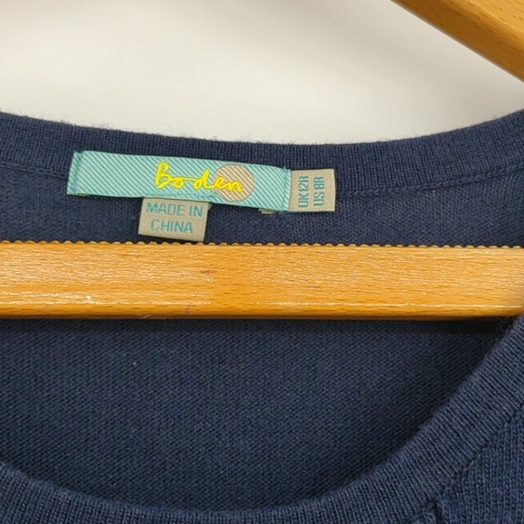 Boden Navy Blue Cotton/Cashmere Blend Knit Sweater Dress Size 8 - Picture 9 of 10
